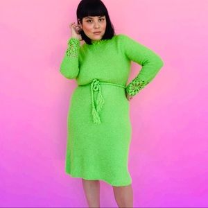 FINAL VTG St John Knit Neon Sweater Wiggle Dress